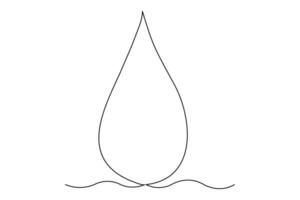 Clean and simple one line water drop illustration vector
