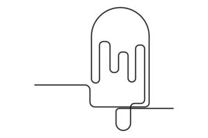 Sleek and simple ice cream art continuous line drawings for sweet inspiration vector