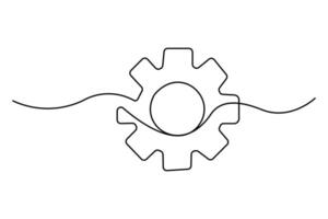 Continuous one line drawing of Setting icon outline illustration vector