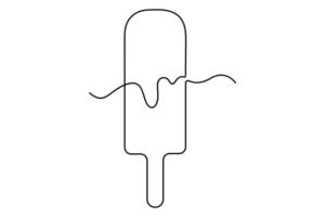 Minimalist one line ice cream drawings cool clean and creative art vector