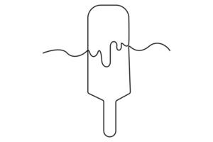 One line ice cream illustrations minimalist summer desserts for design enthusiasts vector