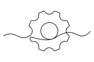 Setting icon continuous one line drawing illustration vector