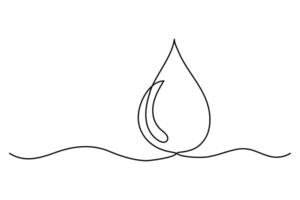 Continuous line water drop drawing for modern design vector