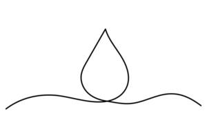 Continuous single line art of water drop for branding vector