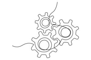 One line minimal setting icon outline for digital use vector