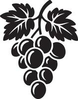 Silhouette Grape Fruit black color only vector