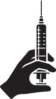 Syringe Icon. Symbol Vaccination or Injection vector