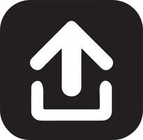 Upload arrow icon. Drop shadow silhouette symbol vector