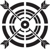 Target with Arrow Strategy Game Silhouette Icon vector