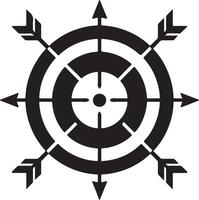 target with arrow strategy game silhouette vector