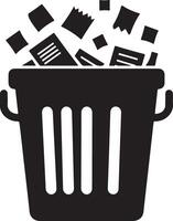 office trash can paper garbage supply illustration silhouette vector