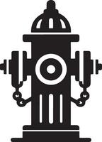 Fire Hydrant Silhouette Isolated on White with Clipping Path Stock Illustration vector