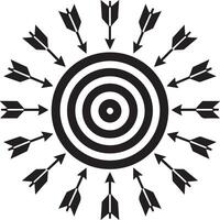 target with arrow silhouette style icon Stock vector