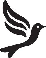 a black and white bird flying in the air vector