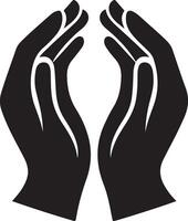 Silhouette Of A Cupped Hands Stock Illustrations vector