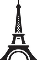 the eiffel tower is shown in black and white vector