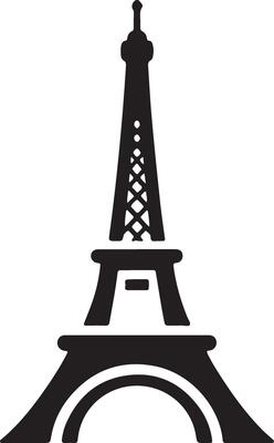 the eiffel tower is shown in black and white