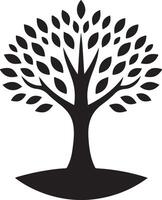 a black and white tree silhouette on a white background vector