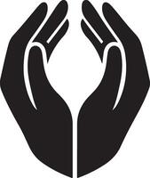 Hands protecting or support icon vector