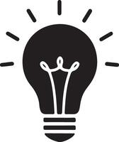 a black light bulb icon on a white background vector
