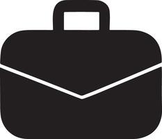 a black briefcase icon on a white background vector