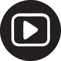 a black and white media player icon vector