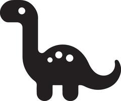 a black and white dinosaur icon on a white background vector