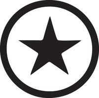 a black and white star in a circle vector