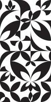 Pattern in Bauhaus style. Geometric mural background with a primary black and white simple shape. Modular combinatorics. Mosaic composition. Minimal design for banner, cover and poster vector