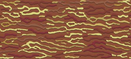 Wooden brown and yellow pattern. Turing reaction. Wood grain texture. Dense lines vector