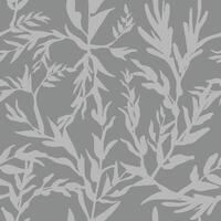 Hand drawn petals pattern. Seamless wavy leaf texture. Fabric print. Provence style wallpaper. Grunge branches and herbs background vector
