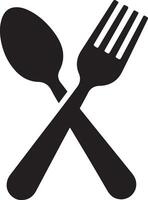 fork and spoon icon on white background vector