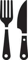 Knife and fork silhouette high quality Royalty Image vector