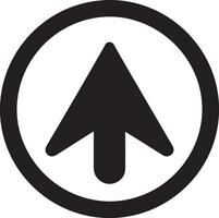 a black and white arrow pointing down in a circle vector