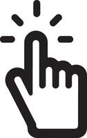 a black and white hand pointing at a light vector
