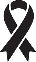 black awareness ribbon icon on white background vector