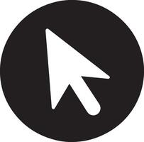 mouse cursor icon on black background vector