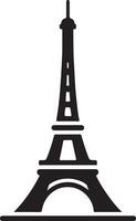 the eiffel tower is shown in black and white vector