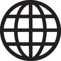 a black and white globe with a grid pattern vector