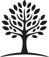 a black and white tree silhouette on a white background vector