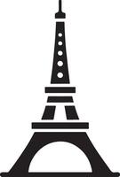 the eiffel tower is shown in black and white vector