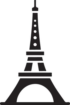 the eiffel tower is shown in black and white