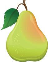 a pear with leaves on it vector