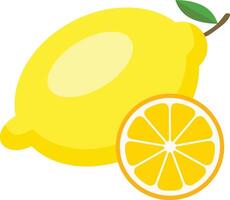 a lemon and a slice of lemon are shown vector