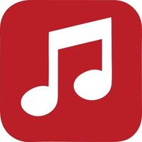 the music icon with a white note vector