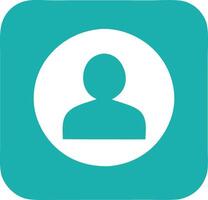 a person icon in a square button vector