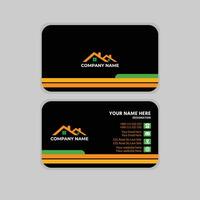 Yellow and green modern housing business card design template vector