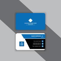 Blue and black simple business card template vector