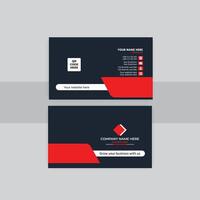 Black and red modern business card template vector