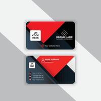 Creative business card design template for your company and private, red black triangle shape design vector